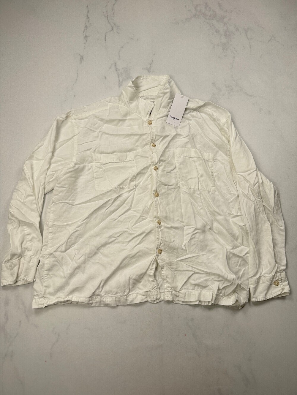 Goodfellow & Co Button-Up Shirt White Classic Button-Up Collar - Mens XL